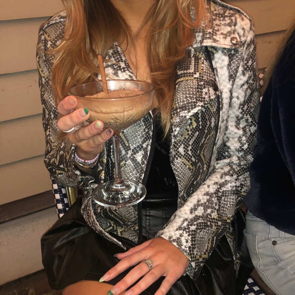 Snakeskin faux leather jacket